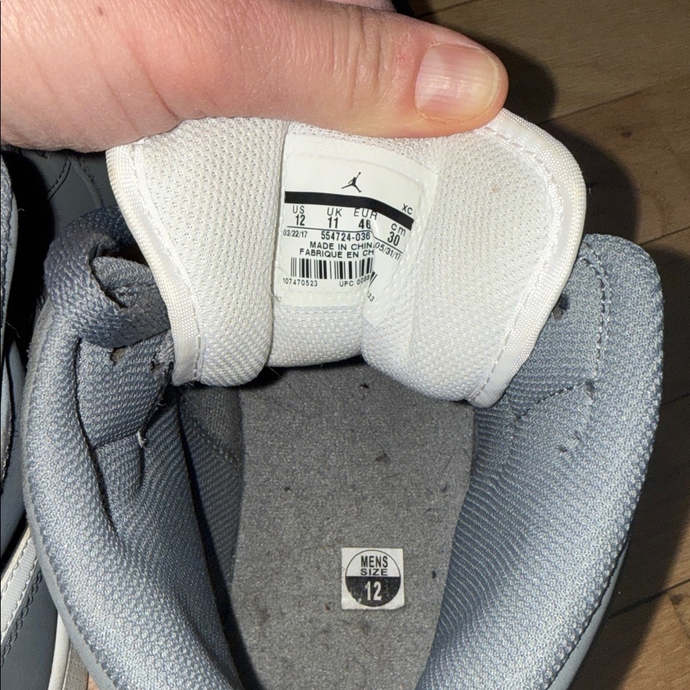 Jordan Men's Air Jordan 1 Mid "Cool Grey" sneakers Size 12 - Picture 5 of 11